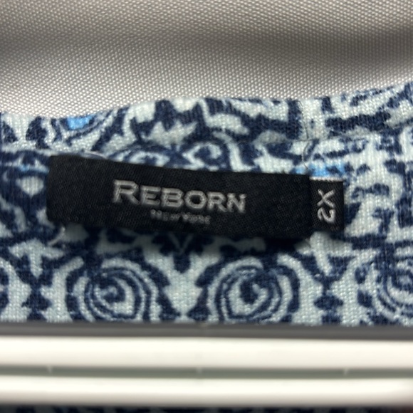 Reborn Navy and White Patterned Dress - Picture 2 of 4